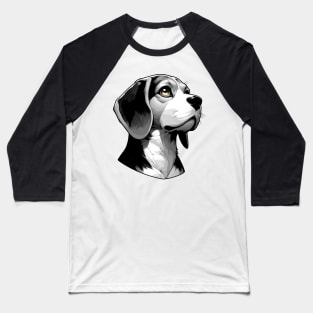 Stunning and Cool Beagle Monochrome and Gold Portrait for Father's Day Baseball T-Shirt